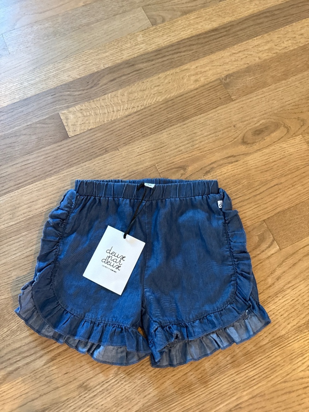 Girls navy denim shorts
